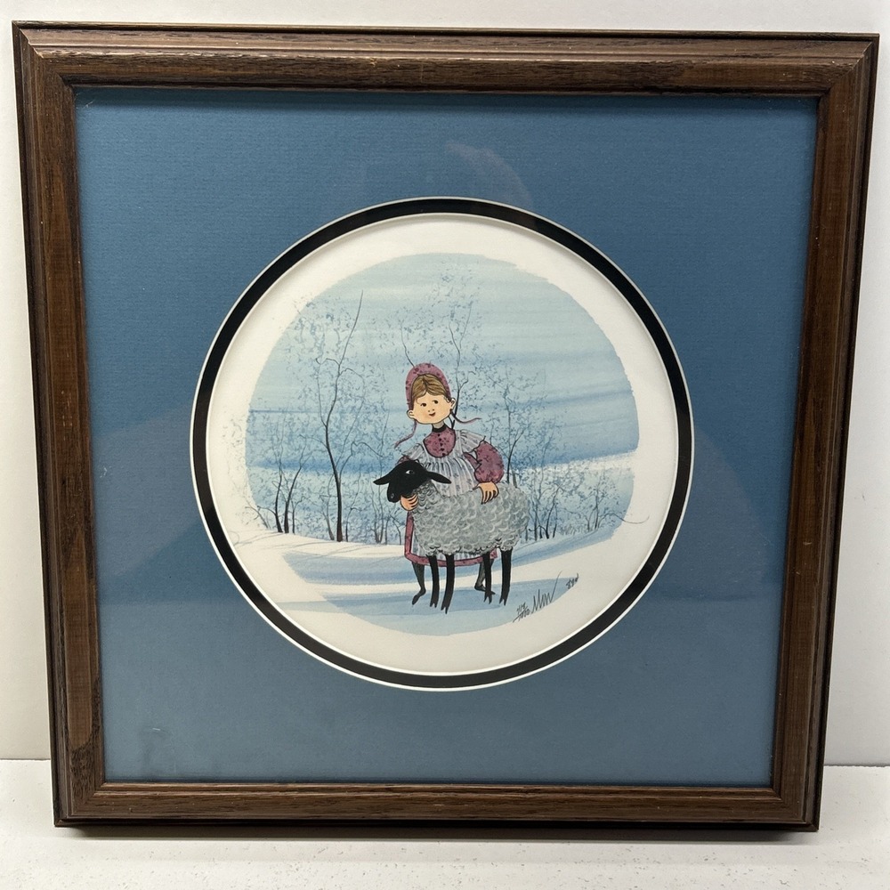 Vintage P Buckley Moss Signed Numbered Limited Edition Print 418/1000 Framed